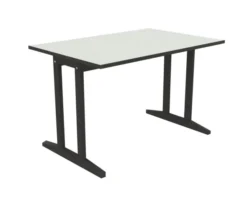 Table Soline piétement à dégagement latéral - 120 x 80 cm - hêtre verni teinté - chant alaisé