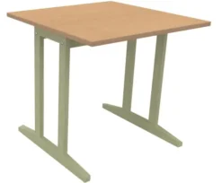 Table Soline piétement à dégagement latéral - 80 x 80 cm - hêtre verni teinté - chant alaisé