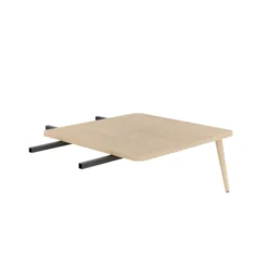 Tablette d'angle Modul@ - 1 pied chêne vernis naturel