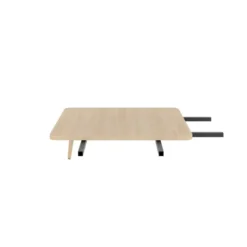 Tablette d'angle Modul@ - 1 pied chêne vernis naturel