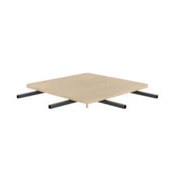 Tablette d'angle Modul@ - 1 pied chêne vernis naturel