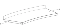 Tablette interne angle 18° Lingo - avec joues