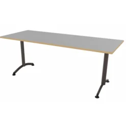 Table Zen - 200 x 80 cm - piétement à dégagement latéral plateau stratifié antibruit - chants alaisés
