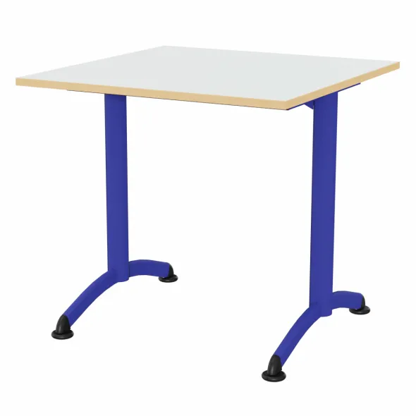 Table Zen - 80 x 80 cm - piétement à dégagement latéral - plateau stratifié - chants alaisés