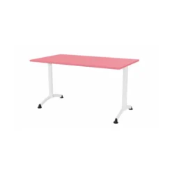 Table Zen - 140 x 80 cm - piétement à dégagement latéral plateau stratifié antibruit - chants ABS
