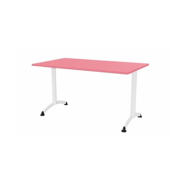 Table Zen - 140 x 80 cm - piétement à dégagement latéral plateau stratifié antibruit - chants ABS