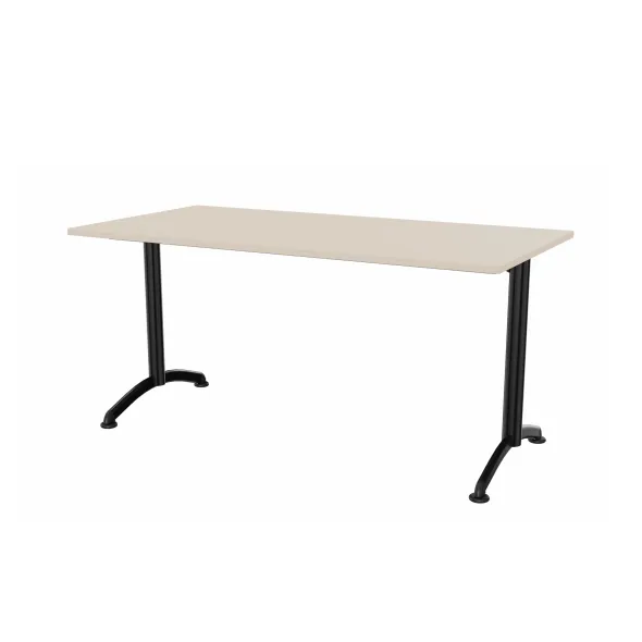 Table Zen - 160 x 80 cm - piétement à dégagement latéral - plateau stratifié - chants ABS