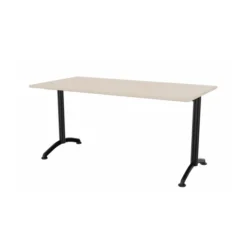 Table Zen - 160 x 80 cm - piétement à dégagement latéral plateau stratifié antibruit - chants ABS