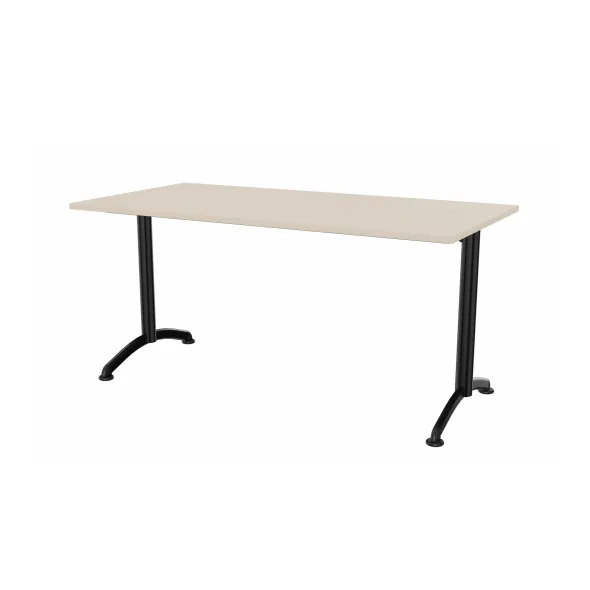 Table Zen - 160 x 80 cm - piétement à dégagement latéral plateau stratifié antibruit - chants ABS