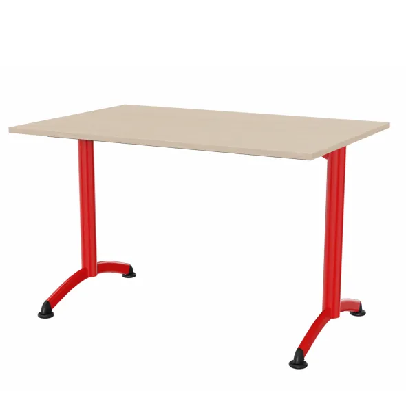 Table Zen - 120 x 80 cm - piétement à dégagement latéral plateau stratifié antibruit - chants ABS