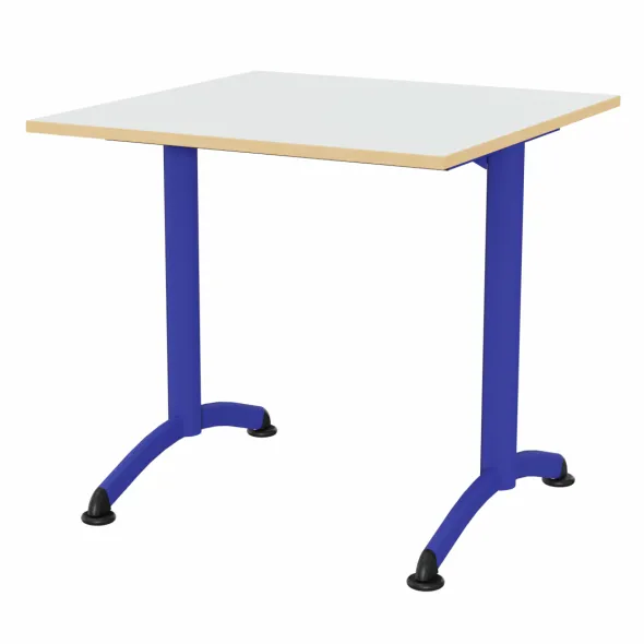 Table Zen - 80 x 80 cm - piétement à dégagement latéral plateau stratifié antibruit - chants alaisés