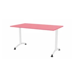 Table Zen - 140 x 80 cm - piétement à dégagement latéral - plateau stratifié - chants ABS