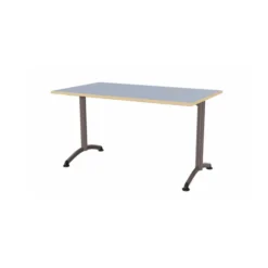 Table Zen - 140 x 80 cm - piétement à dégagement latéral - plateau stratifié - chants alaisés