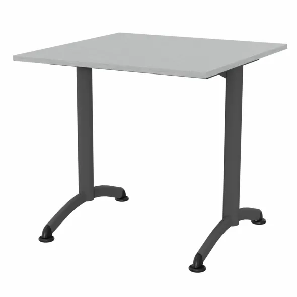 Table Zen - 80 x 80 cm - piétement à dégagement latéral - plateau stratifié - chants ABS