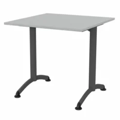 Table Zen - 80 x 80 cm - piétement à dégagement latéral plateau stratifié antibruit - chants ABS