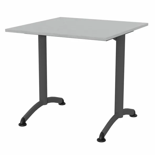 Table Zen - 80 x 80 cm - piétement à dégagement latéral plateau stratifié antibruit - chants ABS