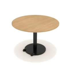 Table Ziiit - Ø 110 cm - plateau stratifié antibactérien chant ABS - piétement central acier embase fonte