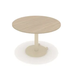 Table Ziiit - Ø 110 cm - plateau stratifié antibactérien chant ABS - piétement central acier embase fonte
