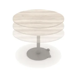 Table Ziiit - Ø 110 cm - plateau stratifié antibactérien chant ABS - piétement central acier fonte hauteur réglable