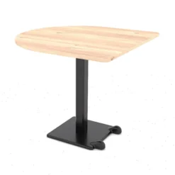 Table Ziiit demi oblongue - 90 x 90 cm - plateau stratifié antibactérien chant ABS - piétement central acier embase