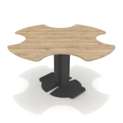 Table Ziiit Margueritte 4 personnes - plateau stratifié antibactérien chant ABS - piétement central acier fonte