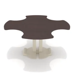 Table Ziiit Margueritte 4 personnes - plateau stratifié antibactérien chant ABS - piétement central acier fonte