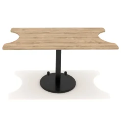 Table Ziiit Margueritte - 80 x 140 cm - plateau stratifié antibactérien chant ABS - piétement central acier fonte