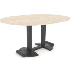 Table Ziiit oblongue - 160 x 120 cm - plateau stratifié antibactérien chant ABS - 2 pieds fonte base avec roulettes