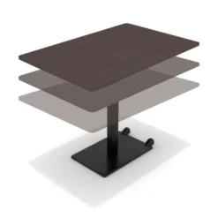 Table Ziiit rectangle HR - 120 x 90 cm - plateau stratifié antibactérien chant ABS - piétement central acier fonte