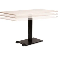 Table Ziiit rectangle HR - 140 x 90 cm - plateau stratifié antibactérien chant ABS - piétement central acier fonte