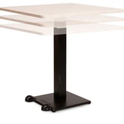 Table Ziiit rectangle HR - 70 x 90 cm - plateau stratifié antibactérien chant ABS - piétement central acier fonte