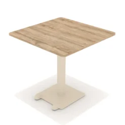 Table Ziiit - 80 x 80 cm - plateau stratifié antibactérien chant ABS - piétement central acier embase fonte