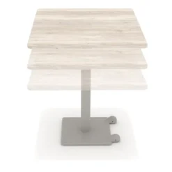 Table Ziiit - 80 x 80 cm - plateau stratifié antibactérien chant ABS - piétement central acier fonte hauteur réglable