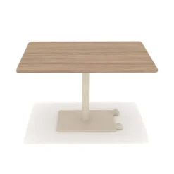 Table Ziiit - 120 x 80 cm - plateau stratifié antibactérien chant ABS - piétement central acier embase fonte