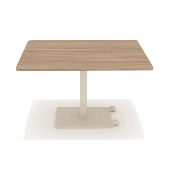 Table Ziiit - 120 x 80 cm - plateau stratifié antibactérien chant ABS - piétement central acier embase fonte