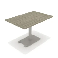 Table Ziiit - 120 x 80 cm - plateau stratifié antibactérien chant ABS - piétement central acier embase fonte