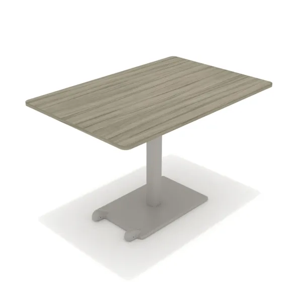 Table Ziiit - 120 x 80 cm - plateau stratifié antibactérien chant ABS - piétement central acier embase fonte