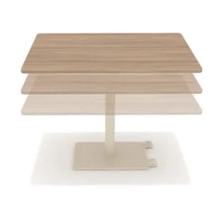 Table Ziiit - 120 x 80 cm - plateau stratifié antibactérien chant ABS - piétement central acier fonte hauteur réglable