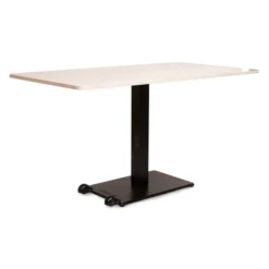 Table Ziiit - 130 x 70 cm - plateau stratifié antibactérien chant ABS - piétement central acier embase fonte