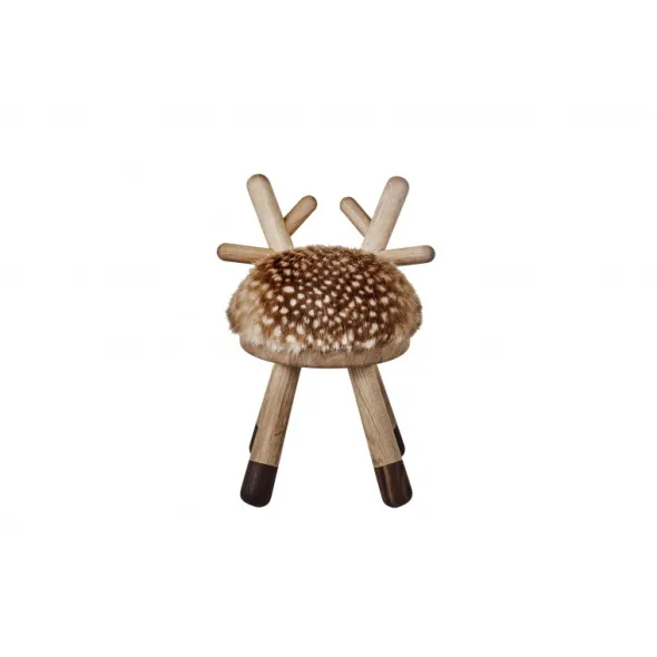 Tabouret Bambi - pieds chêne et noyer