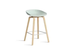 Tabouret haut About A Stool - assise polypropylène - piétement bois - h. d'assise 65 cm