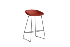 Tabouret haut About A Stool - assise polypropylène - piétement métal - h. d'assise 74 cm