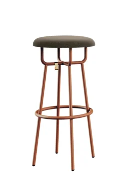 Tabouret haut Assas - assise textile enduit - piétement époxy