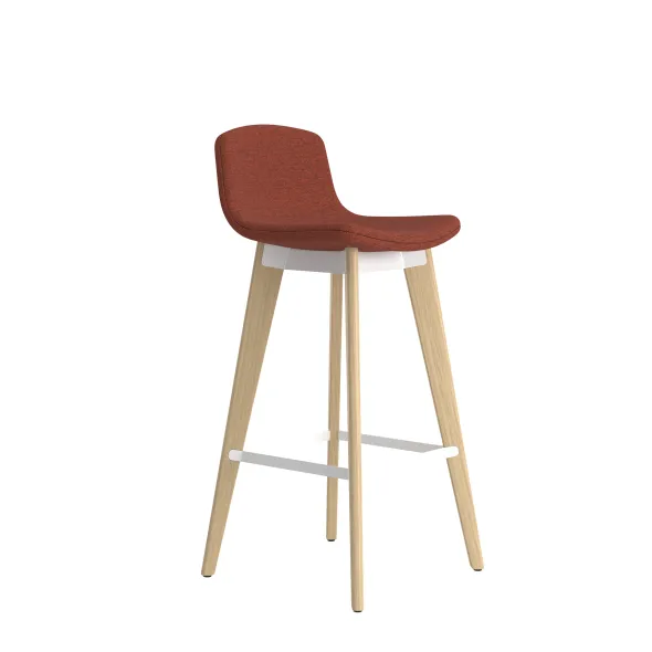 Tabouret haut Cubb - tissu - piétement bois -