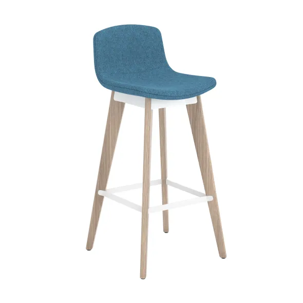 Tabouret haut Cubb - tissu - piétement bois -