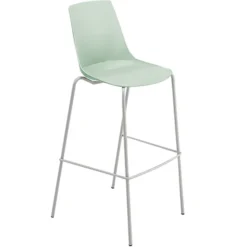 Tabouret haut KLC - coque polypropylène - piétement gris alu