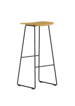 Tabouret haut T06 - assise polypropylène - piétement noir