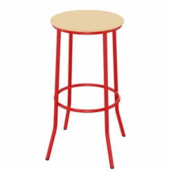 Tabouret haut Zen - h. 81 cm - 4 pieds - assise bois