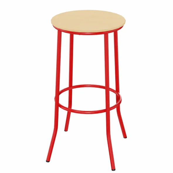 Tabouret haut Zen - h. 81 cm - 4 pieds - assise bois