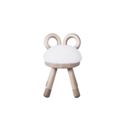 Tabouret Mouton - pieds chêne et noyer